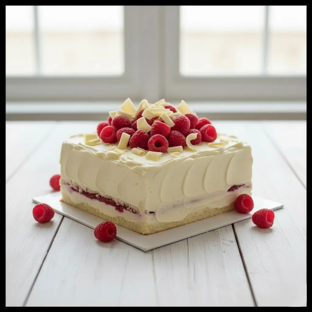 White Chocolate Raspberry Cake