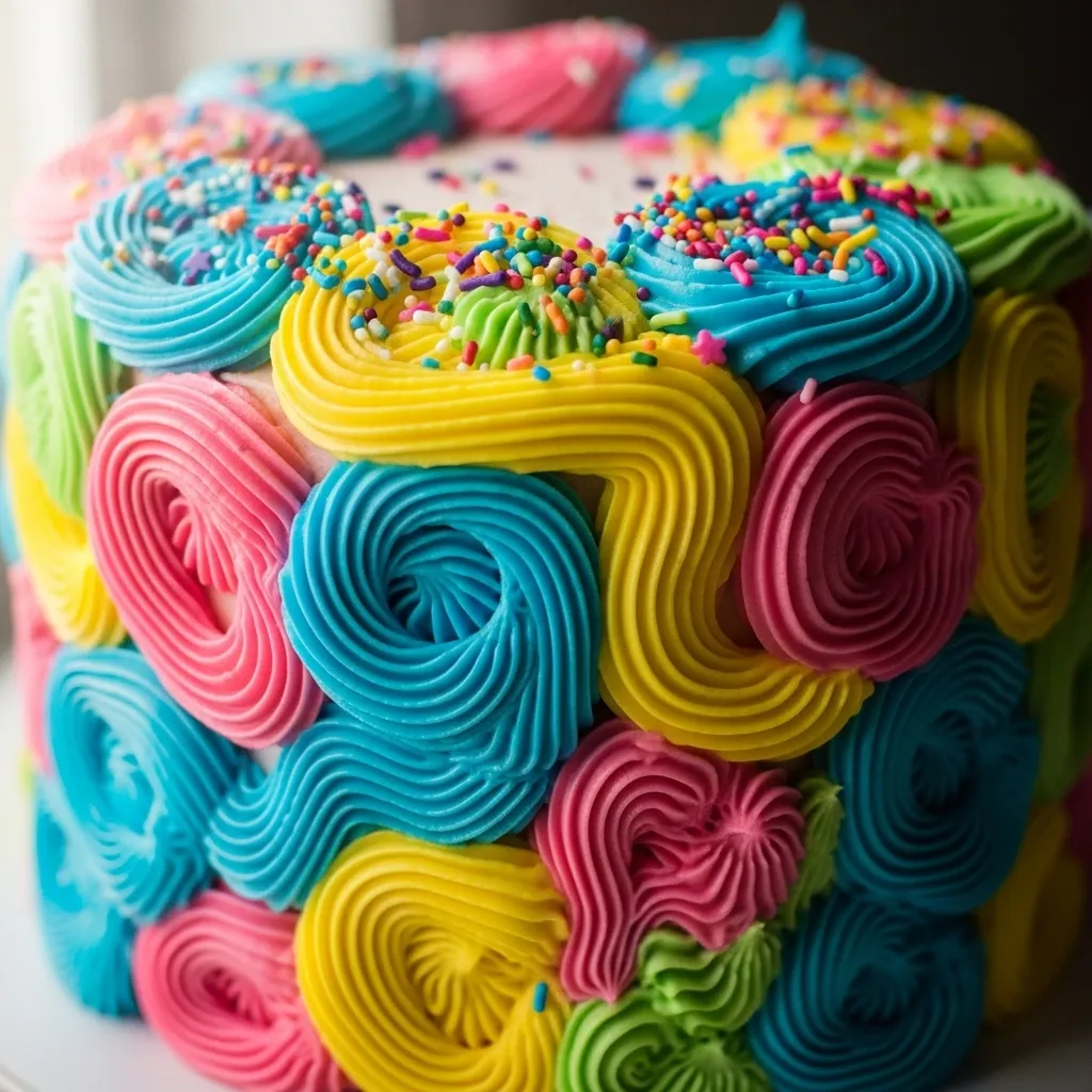 Buttercream Sprinkle Swirl Cake