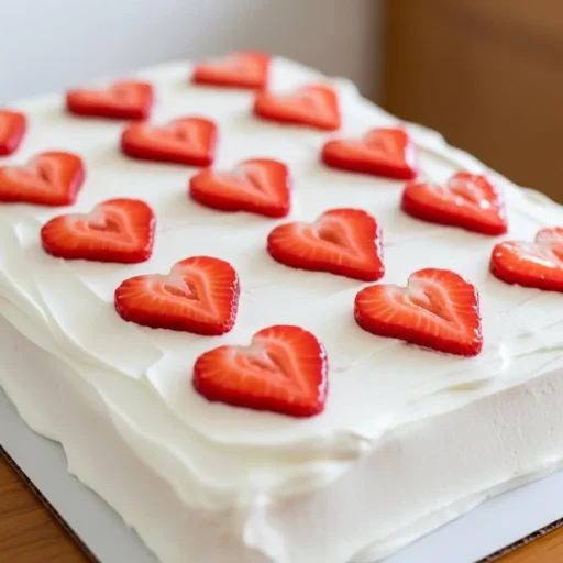 Strawberry Cream Sheet Cake