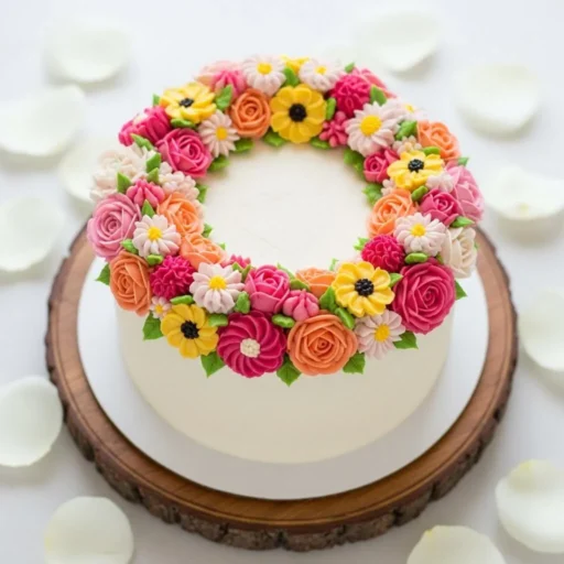 Buttercream Flower Wreath