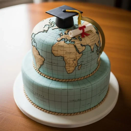 Travel and Map Themed Cake