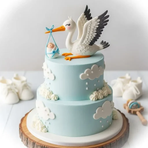 Stork Delivery Cake Scene