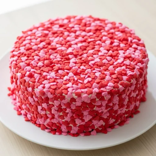 Red and Pink Sprinkle Cake