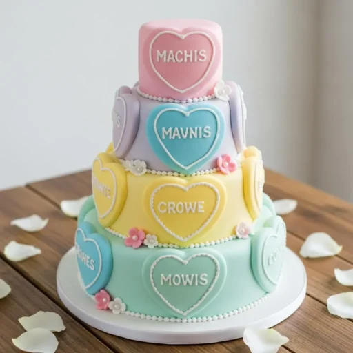 The Conversation Heart Cake