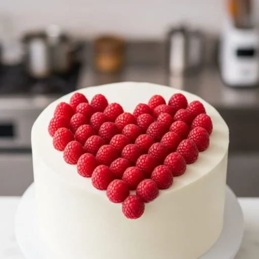 Fresh Berry Heart Valentines Day Cake