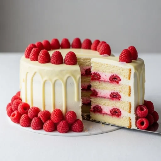 Raspberry White Chocolate Layer Cake