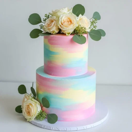 Watercolor Buttercream Finish