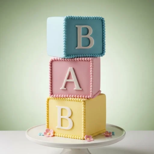 Baby Block Letter Cake