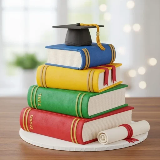 Book Stack Cake for Academics